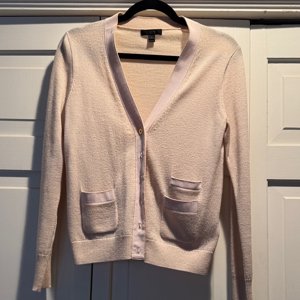 J. Crew Light Pink Cardigan Sweater